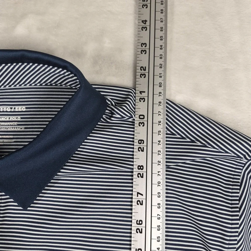 Under Armour The Performance Polo Shirt Men's XXL 2XL Blue White Stripe Golf NWT